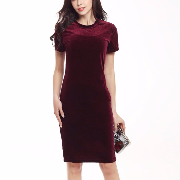🎉HP🎉 RED WINE VELVET DRESS - Picture 10 of 10